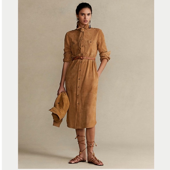 RALPH LAUREN Western Equestrian Glove Soft Suede Leather Coat Dress 8 RARE NWT!! - Picture 13 of 13